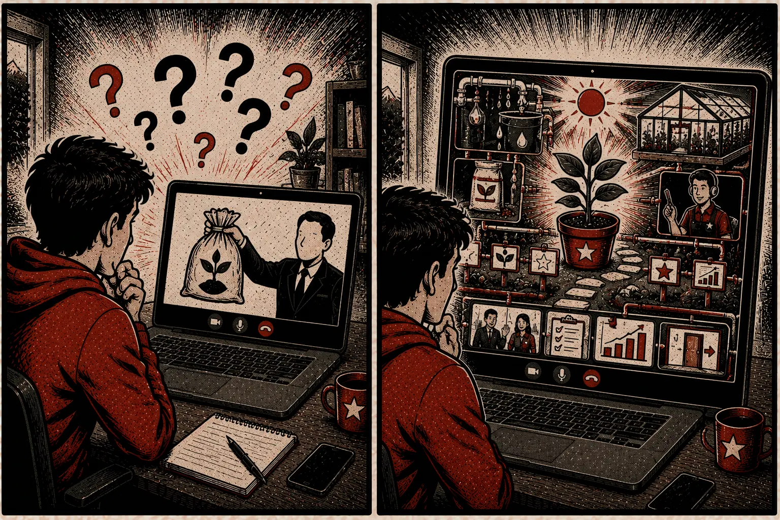 Comic: from a vague job offer to a fully designed branded job experience